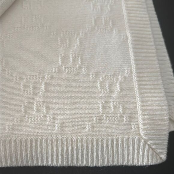 Baby unisex Gucci Cream Monogram baby blanket 80x80 off white color - Picture 5 of 5
